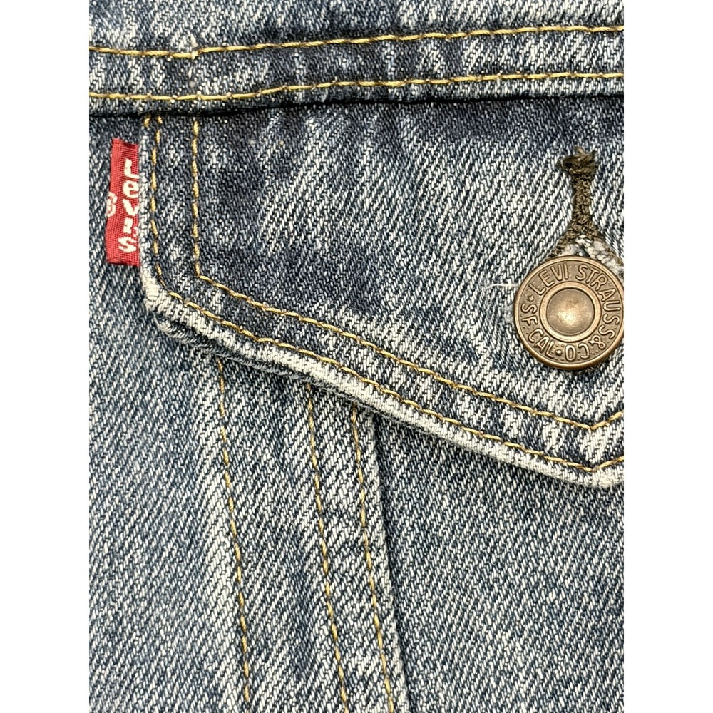 Levis Relaxed Fit Trucker Jean Jacket Denim Red Tab Blue Mens Large 72335-0042 - Picture 9 of 16